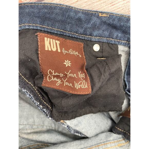 Kut From The Kloth Angie Cropped Skinny Boyfriend Denim Jeans Women's 8 Blue - Picture 9 of 13